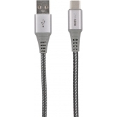 Musthavz 1 Meter Nylon USB-A naar USB-C Kabel