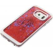 Samsung Galaxy S6 Bewegend Glitter Hoesje Rood